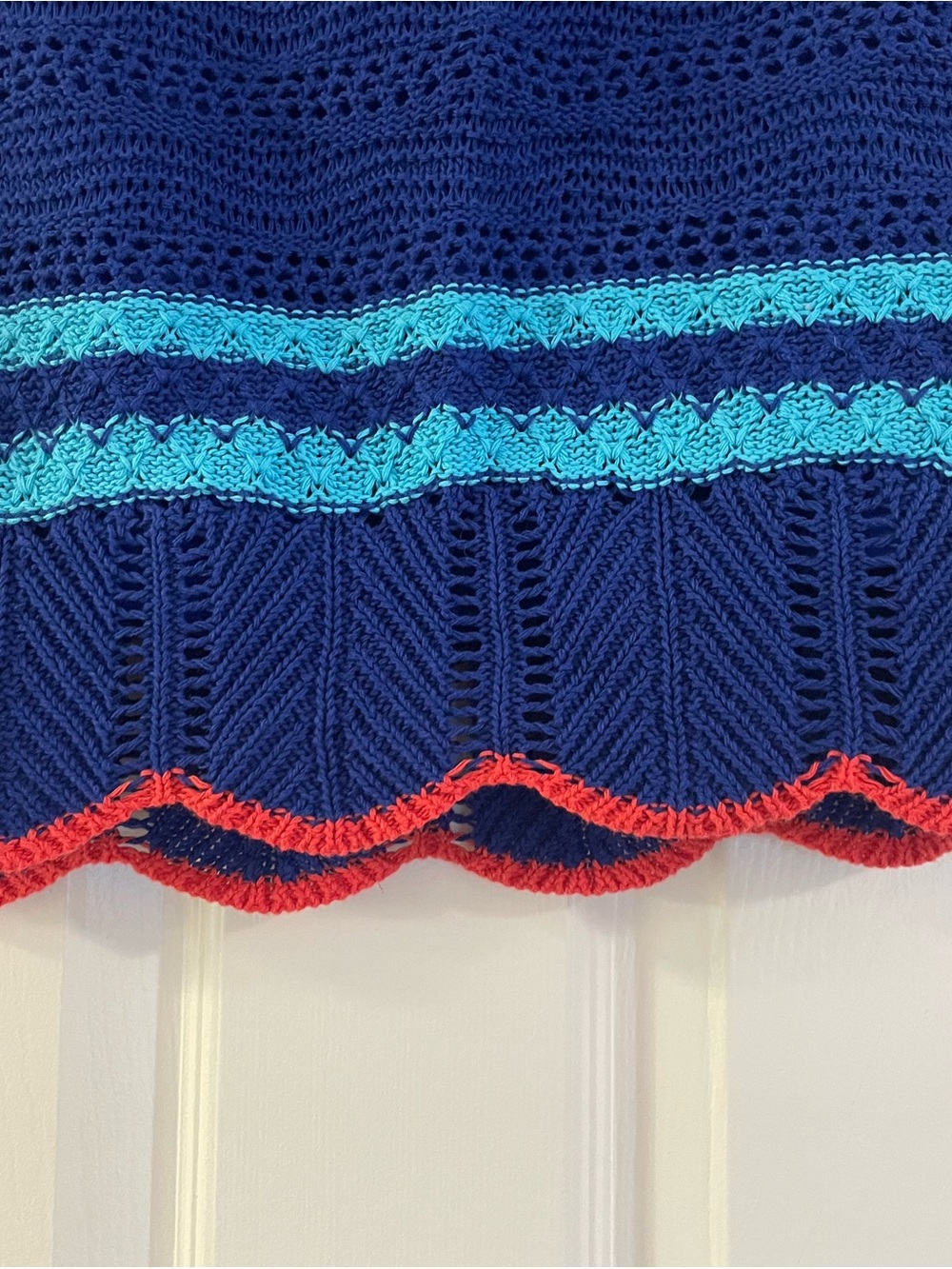 RACHEL Rachel Roy Navy Blue with Aqua Stripe Knit Mini Skirt - Picture 5 of 8